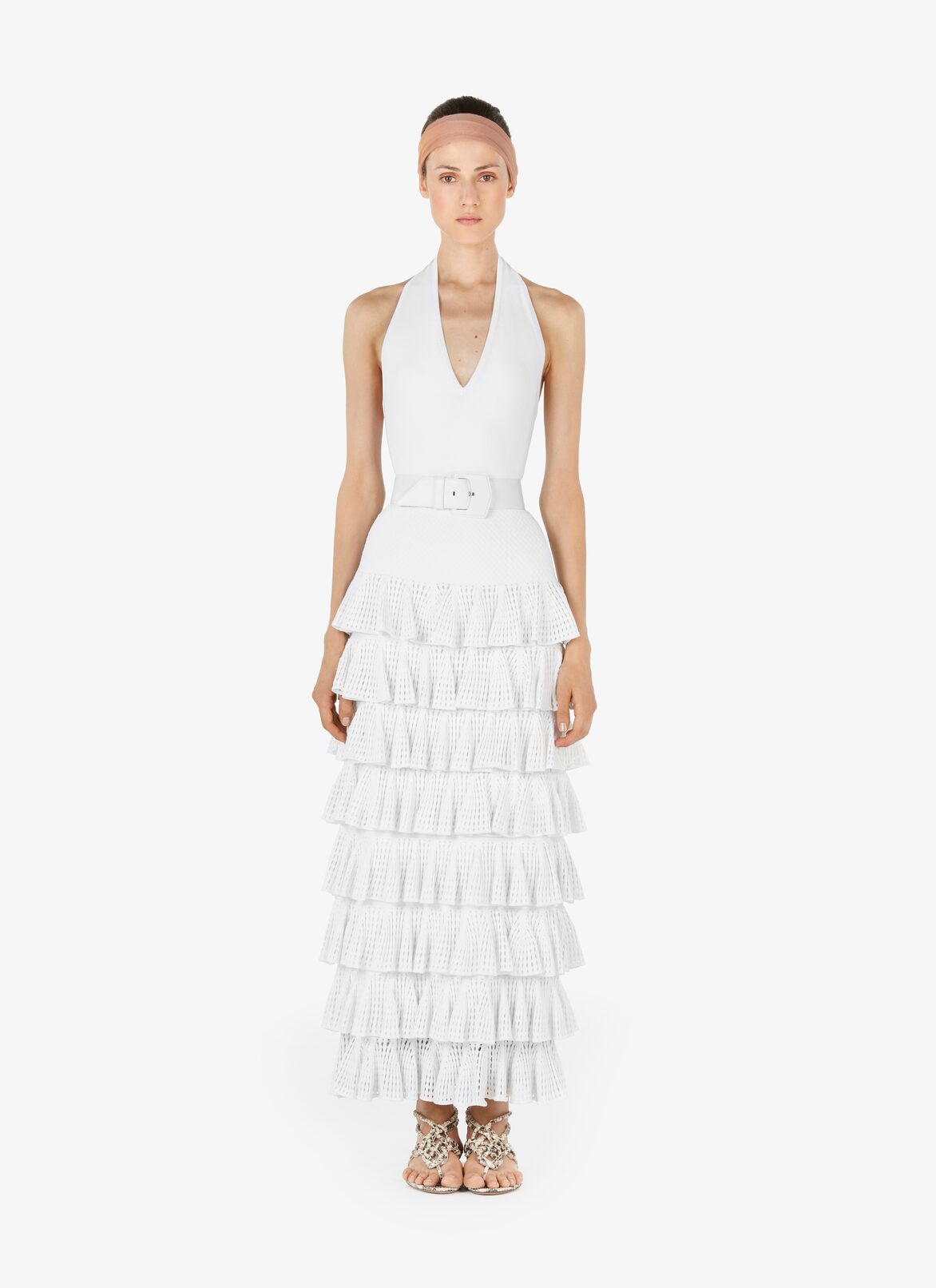 Halter-Neck Bodysuit ALAÏA WHITE HALTER-NECK BODYSUIT